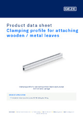 Clamping profile for attaching wooden / metal leaves Product data sheet EN