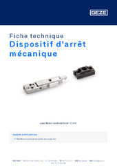 Dispositif d'arrêt mécanique Fiche technique FR