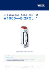 A4000--B 2POL  * Sigurnosno-tehnički list HR