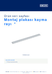 Montaj plakası kayma rayı  * Ürün veri sayfası TR