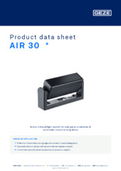 AIR 30  * Product data sheet EN