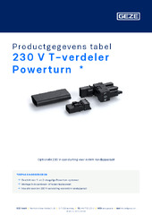 230 V T-verdeler Powerturn  * Productgegevens tabel NL