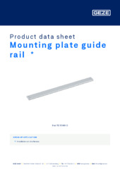 Mounting plate guide rail  * Product data sheet EN