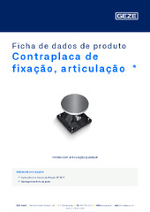 Contraplaca de fixação, articulação  * Ficha de dados de produto PT