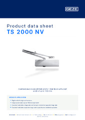 TS 2000 NV Product data sheet EN