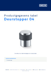 Deurstopper 04 Productgegevens tabel NL