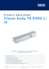Closer body TS 5000 L-IS Product data sheet EN
