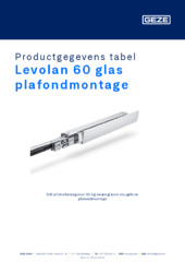 Levolan 60 glas plafondmontage Productgegevens tabel NL