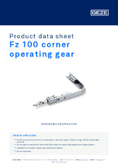 Fz 100 corner operating gear Product data sheet EN