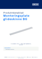 Monteringsplate glideskinne BG Produktdatablad NB