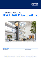 RWA 100 E tartozékok Termék adatlap HU