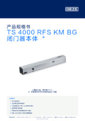 TS 4000 RFS KM BG 闭门器本体  * 产品规格书 ZH