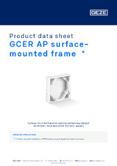 GCER AP surface-mounted frame  * Product data sheet EN
