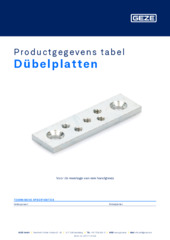 Dübelplatten Productgegevens tabel NL