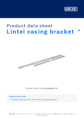 Lintel casing bracket  * Product data sheet EN