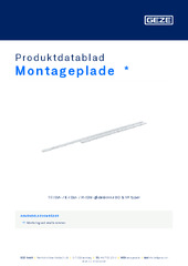 Montageplade  * Produktdatablad DA