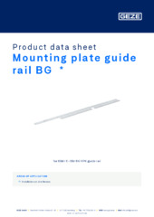 Mounting plate guide rail BG  * Product data sheet EN