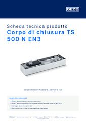 Corpo di chiusura TS 500 N EN3 Scheda tecnica prodotto IT