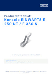 Konsole EINWÄRTS E 250 NT / E 350 N Produktdatenblatt DE