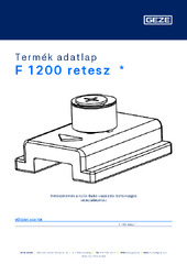 F 1200 retesz  * Termék adatlap HU