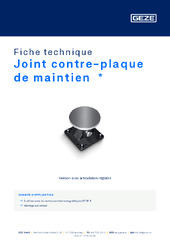 Joint contre-plaque de maintien  * Fiche technique FR