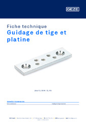 Guidage de tige et platine Fiche technique FR