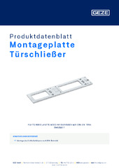 Montageplatte Türschließer Produktdatenblatt DE