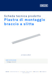 Piastra di montaggio braccio a slitta Scheda tecnica prodotto IT