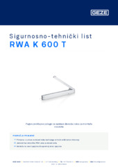 RWA K 600 T Sigurnosno-tehnički list HR