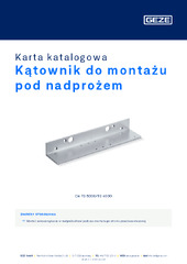 Kątownik do montażu pod nadprożem Karta katalogowa PL