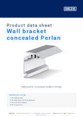 Wall bracket concealed Perlan Product data sheet EN