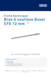 Bras à coulisse Boxer EFS 12 mm  * Fiche technique FR