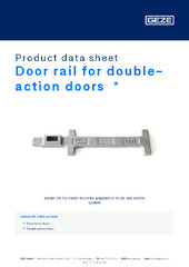Door rail for double-action doors  * Product data sheet EN