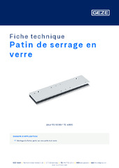 Patin de serrage en verre Fiche technique FR
