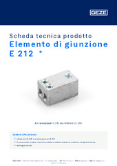 Elemento di giunzione E 212  * Scheda tecnica prodotto IT