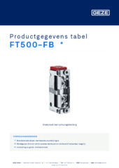 FT500-FB  * Productgegevens tabel NL