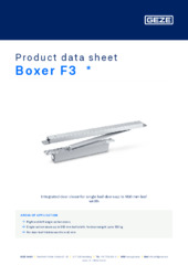 Boxer F3  * Product data sheet EN