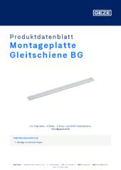 Montageplatte Gleitschiene BG Produktdatenblatt DE
