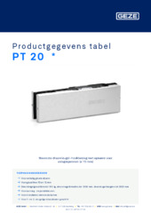 PT 20  * Productgegevens tabel NL
