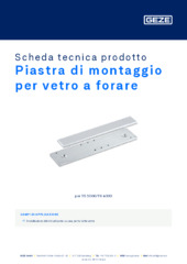Piastra di montaggio per vetro a forare Scheda tecnica prodotto IT