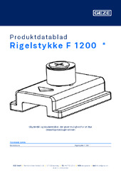 Rigelstykke F 1200  * Produktdatablad DA