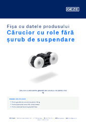 Cărucior cu role fără șurub de suspendare Fișa cu datele produsului RO