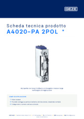 A4020-PA 2POL  * Scheda tecnica prodotto IT