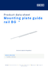 Mounting plate guide rail BG  * Product data sheet EN