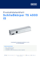 Schließkörper TS 4000 IS Produktdatenblatt DE
