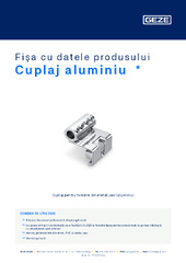 Cuplaj aluminiu  * Fișa cu datele produsului RO