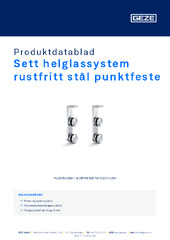 Sett helglassystem rustfritt stål punktfeste Produktdatablad NB
