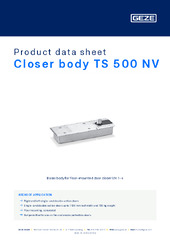 Closer body TS 500 NV Product data sheet EN