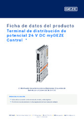 Terminal de distribución de potencial 24 V DC myGEZE Control  * Ficha de datos del producto ES