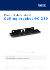Ceiling bracket GC 339 Product data sheet EN